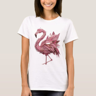 Eye-Catching Gold FLAMINGO Slogan Design T-Shirt