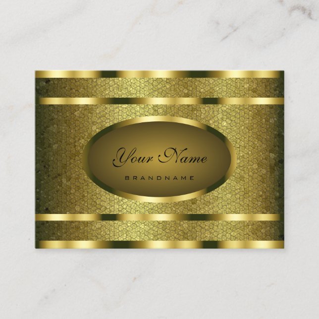 Eye Catching Golden Snake Pattern Professional Business Card (Front)