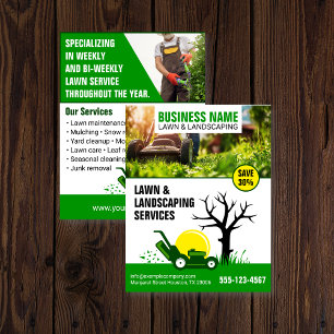 Eye-Catching Lawn Care Flyer-Green & Professional Flyer