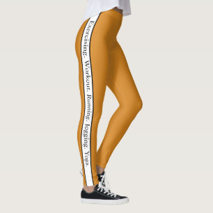 Eye catching modern brown background l Text Leggings