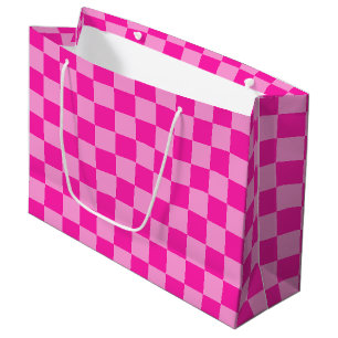 Eye-Catching Pink Chequerboard Large Gift Bag