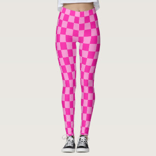 Eye-Catching Pink Chequerboard Leggings