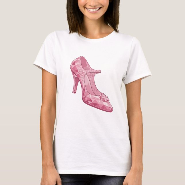 Eye-Catching Pink GLASS SLIPPER Custom Design T-Shirt (Front)