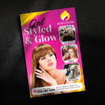 Eye-catching Pink Hair Style Makeup Artist Salon Flyer<br><div class="desc">This eye-catching flyer template is perfect for promoting your hair and makeup services. Featuring a glamourous design and space to showcase your hair cutting, colouring, and makeup artistry skills, this template is sure to attract new clients. Easily customise the template with your own images, text, and branding to create a...</div>