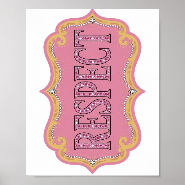 Eye-Catching Pink RESPECT Quote Design Poster (Front)