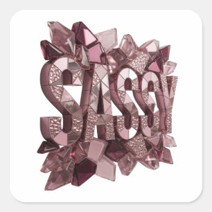 Eye-Catching Pink SASSY Sticker Print