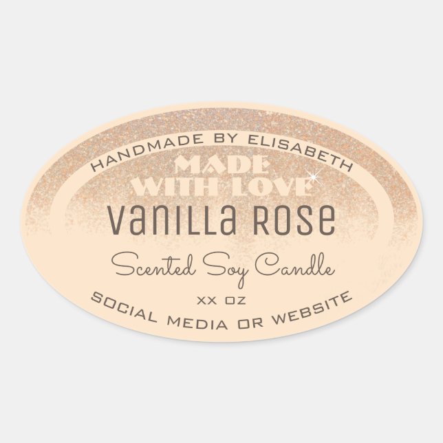 Eye Catching Product Label Cream Gold Glitter Rain (Front)