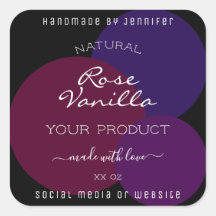 Eye Catching Product Label Purple Circles on Black