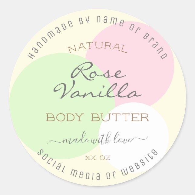 Eye Catching Product Packaging Label Pastel Colour (Front)