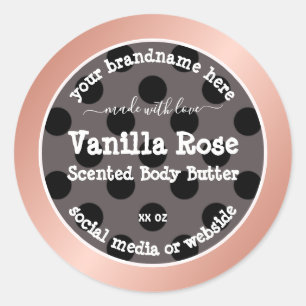Eye Catching Product Packaging Labels Dotted Rose