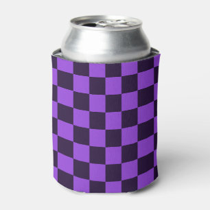 Eye-Catching Purple and Lavender chequerboard Can Cooler