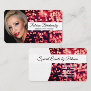 Eye-Catching Red Bokeh Business Photo  Card