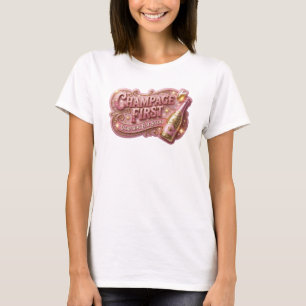 Eye-Catching Red CHAMPAGNE FIRST Statement Tee