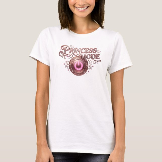 Eye-Catching Red PRINCESS MODE Slogan Tee (Front)