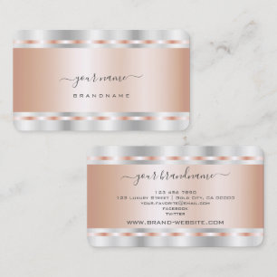 Eye Catching Rose Gold and Silver Professional Business Card