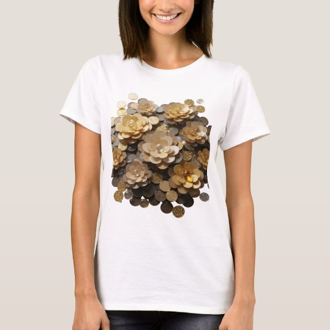 Eye-Catching Silver ABSTRACT ART Abstract Design T-Shirt (Front)