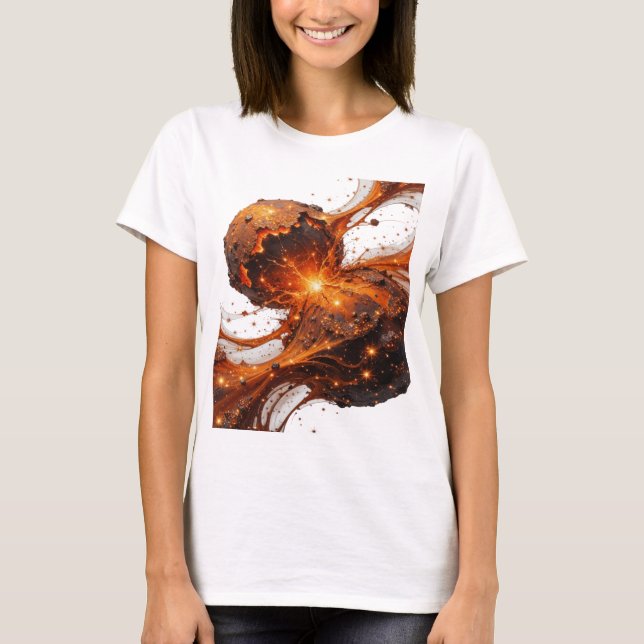 Eye-Catching Silver ABSTRACT ART Art Print T-Shirt (Front)