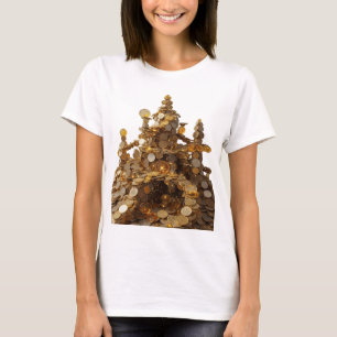 Eye-Catching Silver ABSTRACT ART Artistic Motif T-Shirt