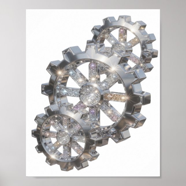 Eye-Catching Silver ABSTRACT ART Fashion Print (Front)