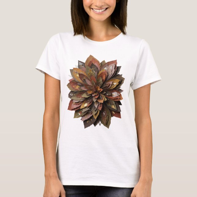 Eye-Catching Silver ABSTRACT ART Graphic Design T-Shirt (Front)
