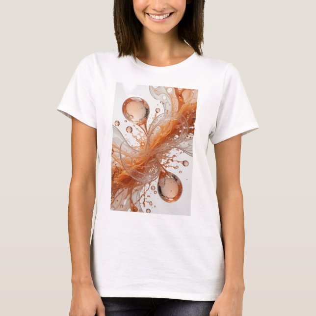 Eye-Catching Silver ABSTRACT ART Graphic Tee (Front)