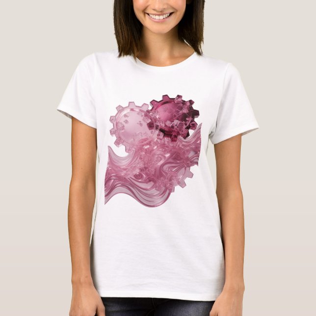 Eye-Catching Silver ABSTRACT ART Statement Design T-Shirt (Front)