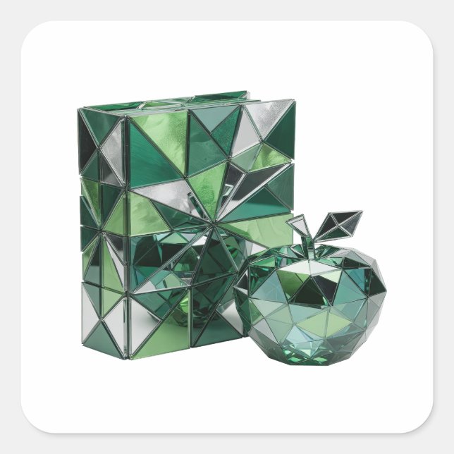 Eye-Catching Silver Abstract Gift Sticker (Front)