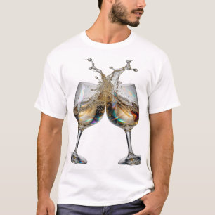 Eye-Catching Silver CHEERS Text Design T-Shirt