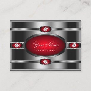 Eye Catching Silver Effect and Red Gradient Colour Business Card