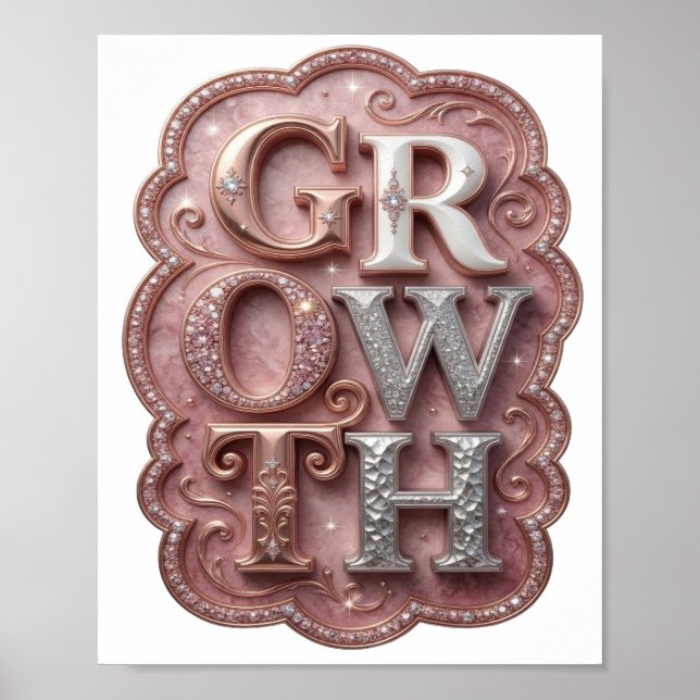 Eye-Catching Silver GROWTH Custom Design Poster (Front)