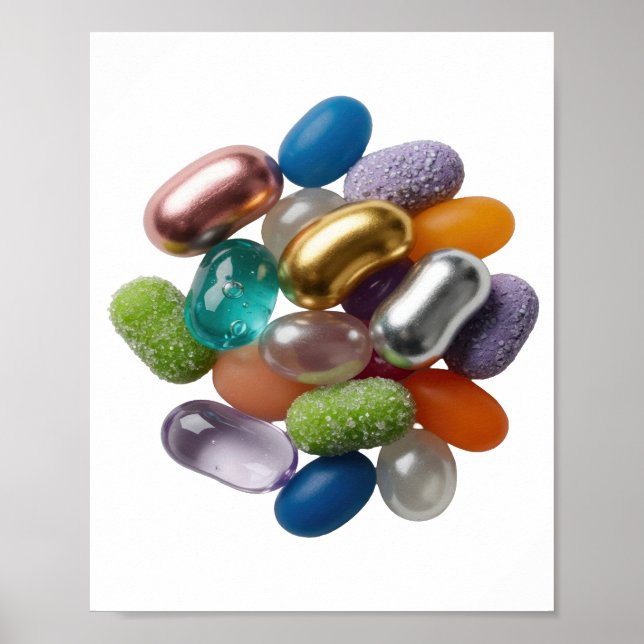 Eye-Catching Silver GUMMY BEARS Text Design Poster (Front)