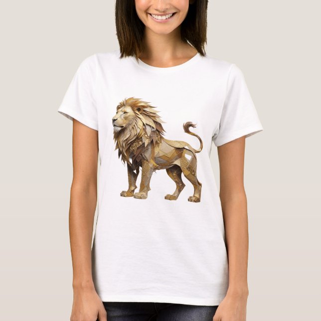 Eye-Catching Silver LION KING Modern Design T-Shirt (Front)