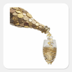 Eye-Catching Silver MONEY BOTTLE Sticker Design
