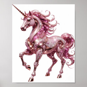 Eye-Catching Silver UNICORN Design Poster