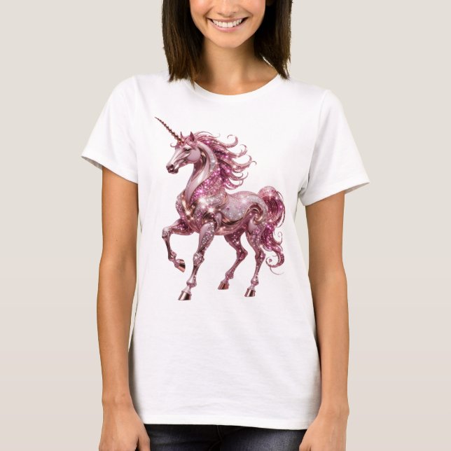 Eye-Catching Silver UNICORN Design T-Shirt (Front)