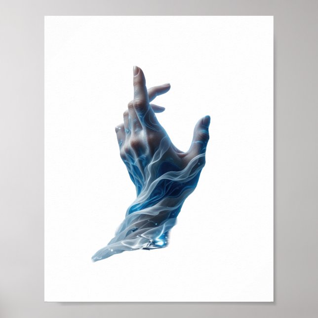 Eye-Catching Silver WATER MAGIC Slogan Design Poster (Front)