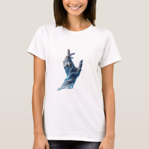 Eye-Catching Silver WATER MAGIC Slogan Design T-Shirt