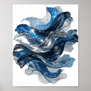 Eye-Catching Silver WATER WAVE Poster