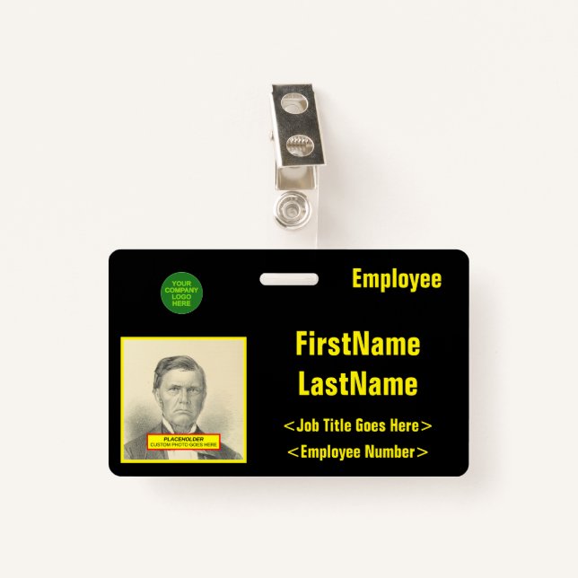 Eye-Catching Staff Identification ID Badge (Front with Clip)
