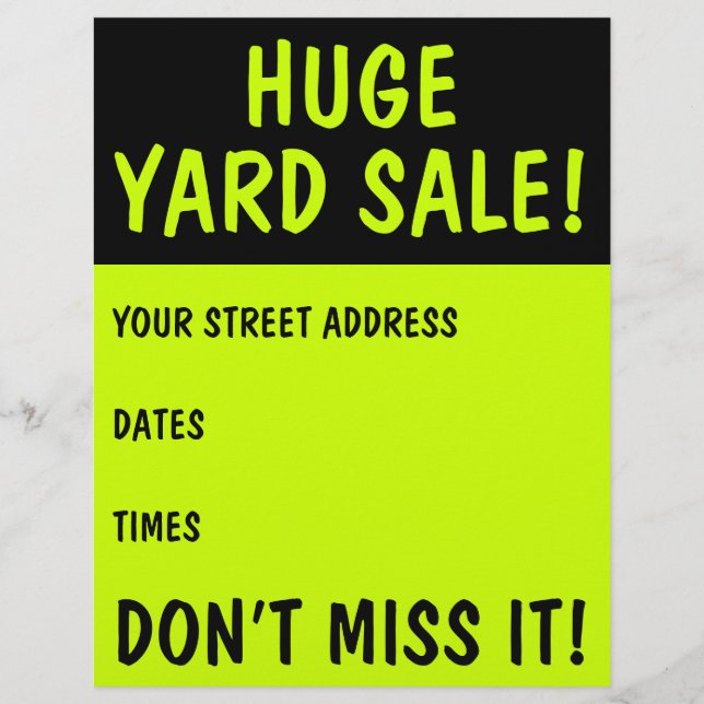 Eye-Catching Yard Sale Flyers (Front)