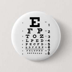 Eye Chart 6 Cm Round Badge