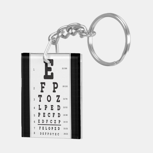 Eye Chart Acrylic Keychain (Back Right)
