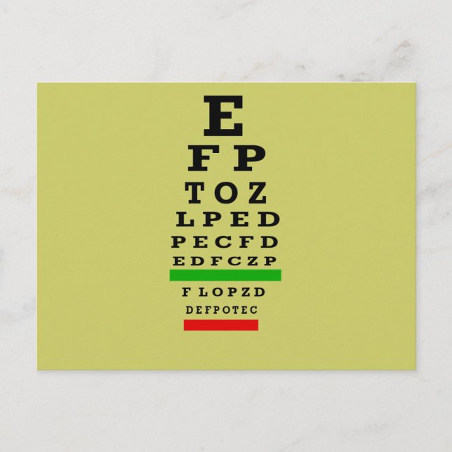 EYE CHART Gifts Postcard (Front)