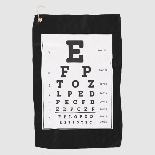 Eye Chart Golf Towel (Front)