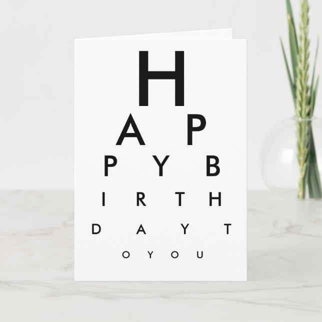 Eye Chart Happy Birthday Card (Front)