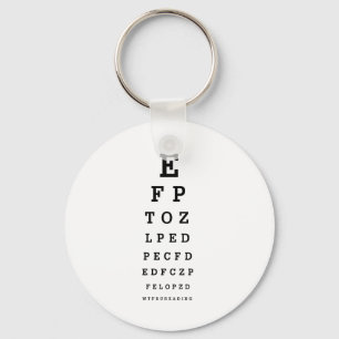 EYE CHART - Humour WTF RU READING Key Ring