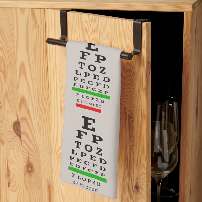 Eye Chart   Magnet Badge Tea Towel (Thirds Fold)