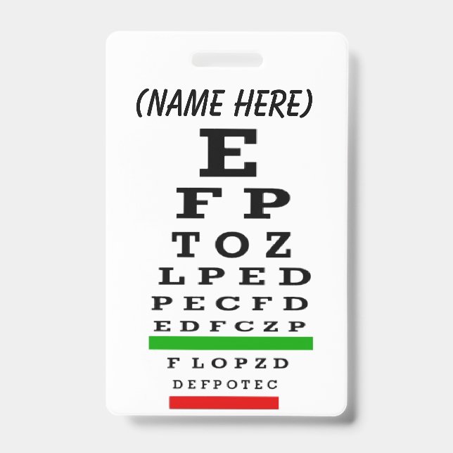 Eye Chart   Magnet ID Badge (Front)