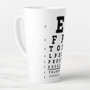 Eye Chart Optometrist Latte Mug
