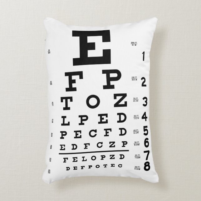 Eye Chart Optometrist T-shirt Pillow (Front(Vertical))